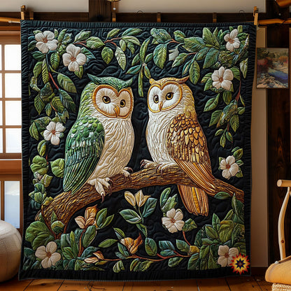 Couple Owl In Forest WY2512007CL Quilt