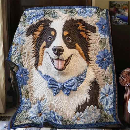 Dog And Blue Flower CP2905033CL Quilt