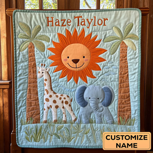 Jungle Joy WN2307035CL Personalized Baby Quilt