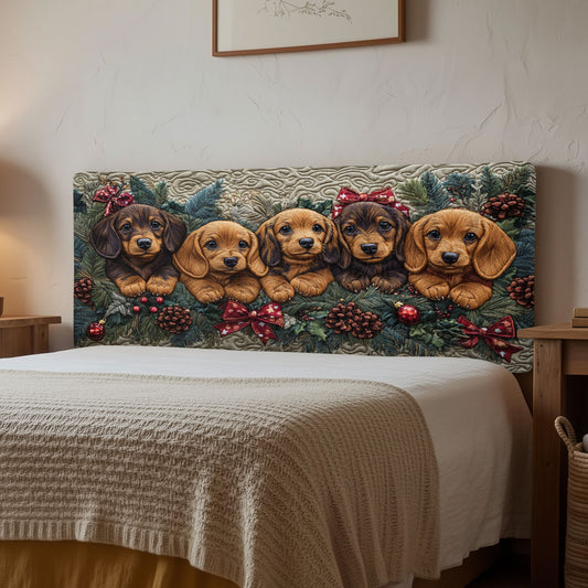 Cozy Dachshunds CP1512049CL Quilted Headboard Slipcover