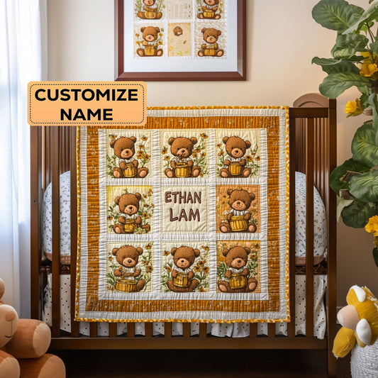 Little Honey Pot WY2807026CL Personalized Baby Quilt