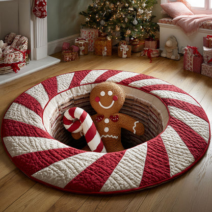 Candy Pit Gingerbread CW1811001CL Quilted Round Mat
