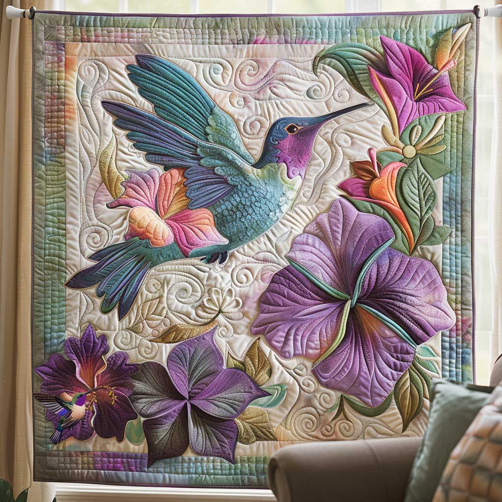 Hummingbird Flower Dance WN1710020CL Quilt