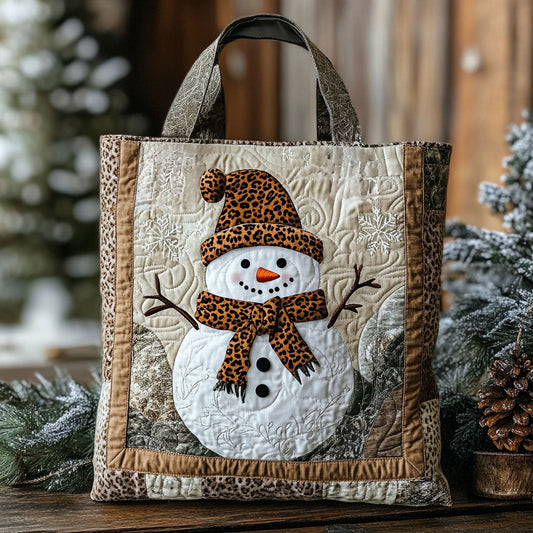 Winter Cabin Snowman WN1411125CL Quilted Tote Bag