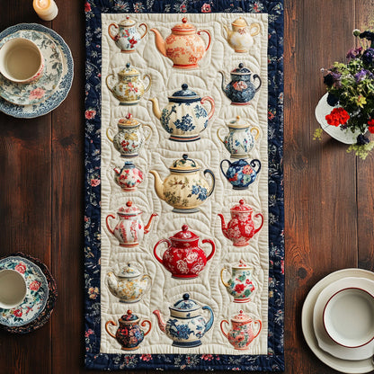 Teapot Tales CW1805049CL Quilted Table Runner