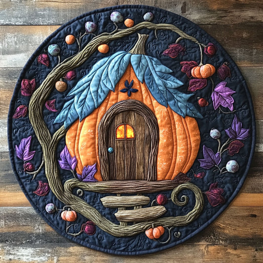 Pumpkin Moon Lodge WN1507076CL Quilted Round Mat