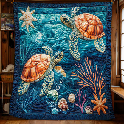 Turtle In Ocean WY2802142CL Quilt