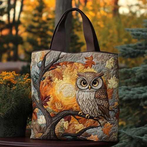 Sunshine Owl XR0710004CL Quilted Tote Bag