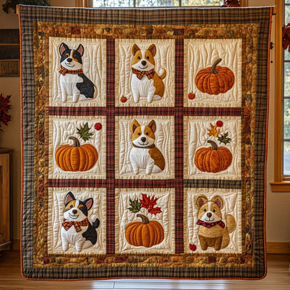 Pup And Pumkin CP1208071CL Quilt