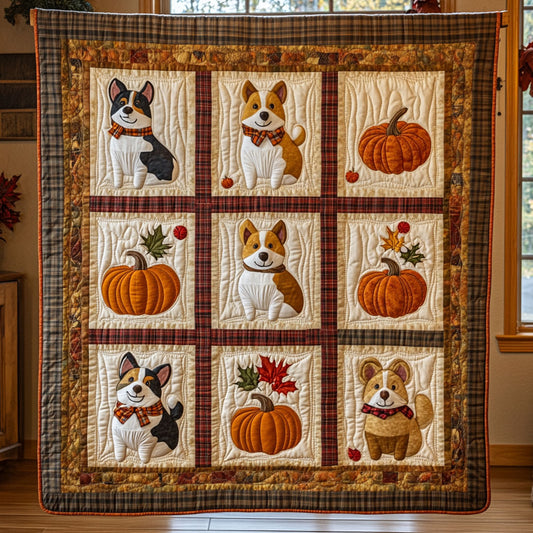 Pup And Pumkin CP1208071CL Quilt