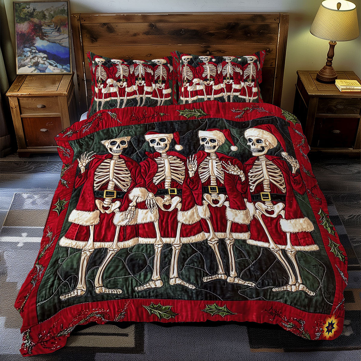 Skeleton Santa Christmas WY0412041 CLDuvet Cover Set