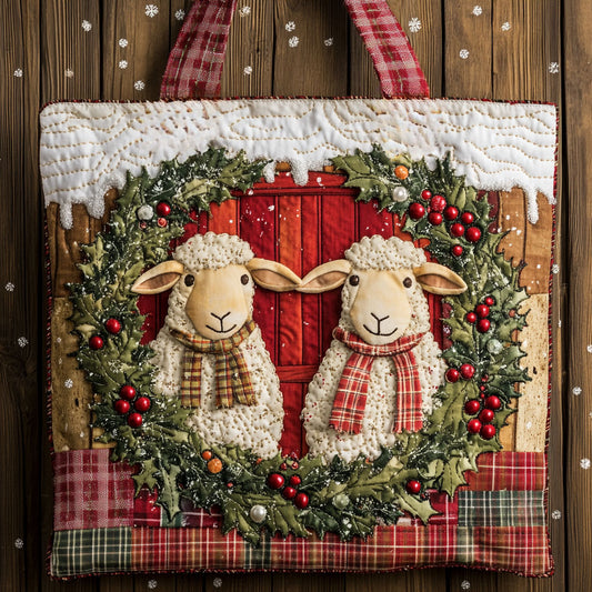 Forest Sheep Christmas WN1711020CL Quilted Tote Bag