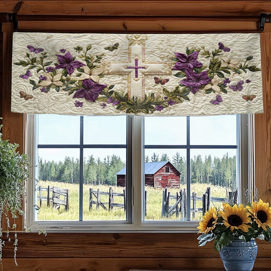 Peaceful Cross WN2003041CL Quilted Valance