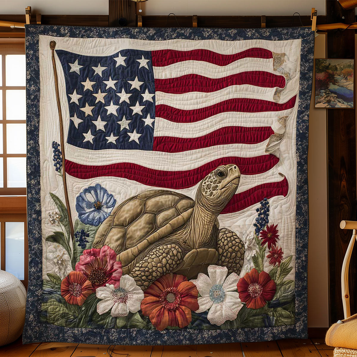 Turtle Stars And Stripes WN1604067CL Quilt