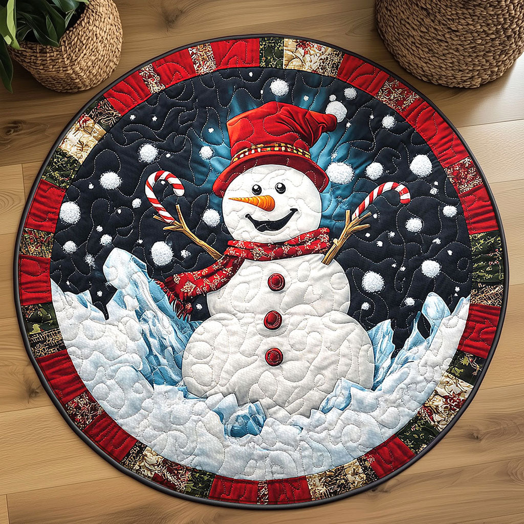 Frost Smash Snowman WN1111051CL Quilted Round Mat