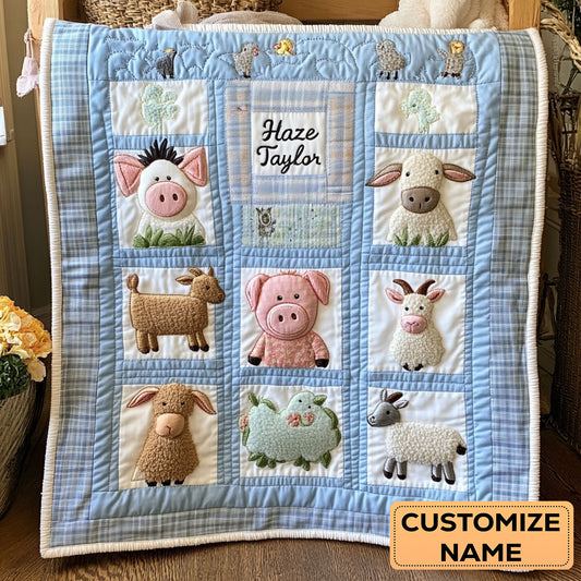 Barn Buddies WN2407005CL Personalized Baby Quilt