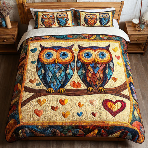 Couple Owl In Hearts WY1402055CL Duvet Cover Set