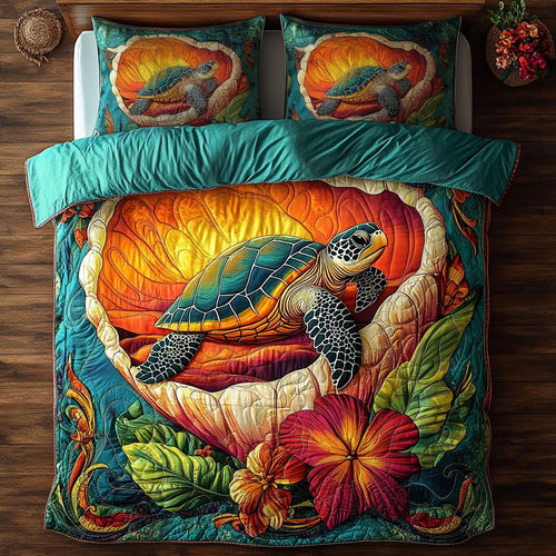 Tropical Turtle Sunrise WY2406017CL Duvet Cover Set