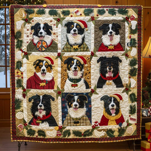 Border Collie Christmas Cheer WN1810014CL Quilt