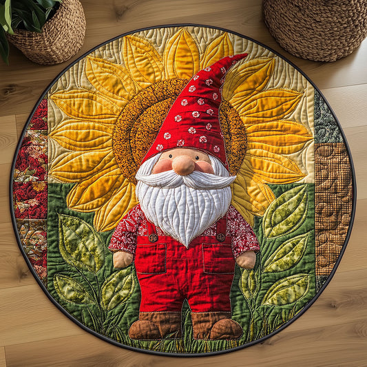 Sunflower Gnome WJ0805045CL Quilted Round Mat
