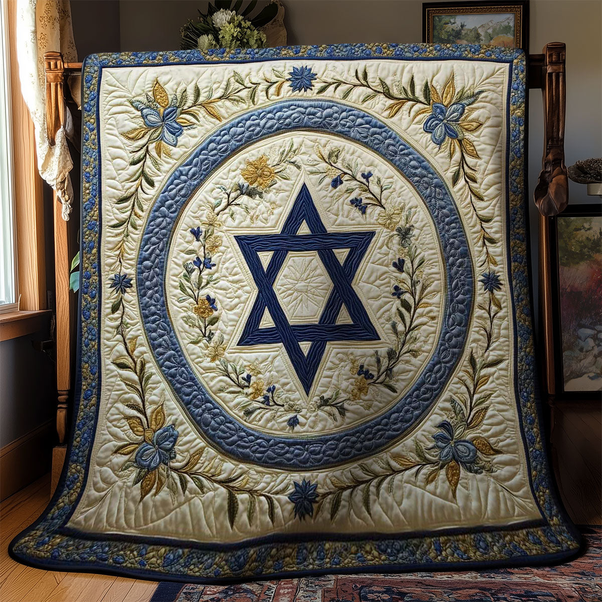 Radiant Jewish Star WN2203080CL Quilt