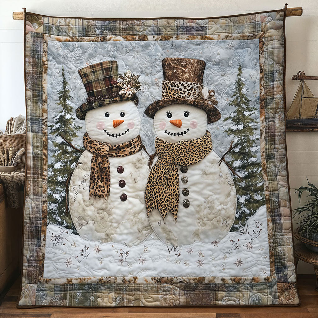 Rustic Duo Snowman WN1411039CL Quilt