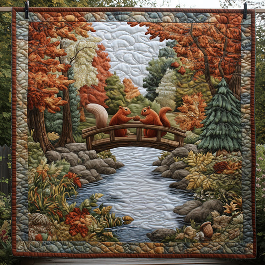 Squirrels Standing On A Bridge LT2409032CL Quilt