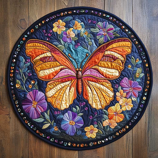 Butterfly Wings CQ1005031CL Quilted Round Mat