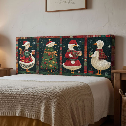 Geese Cozy Christmas WN1312049CL Quilted Headboard Slipcover