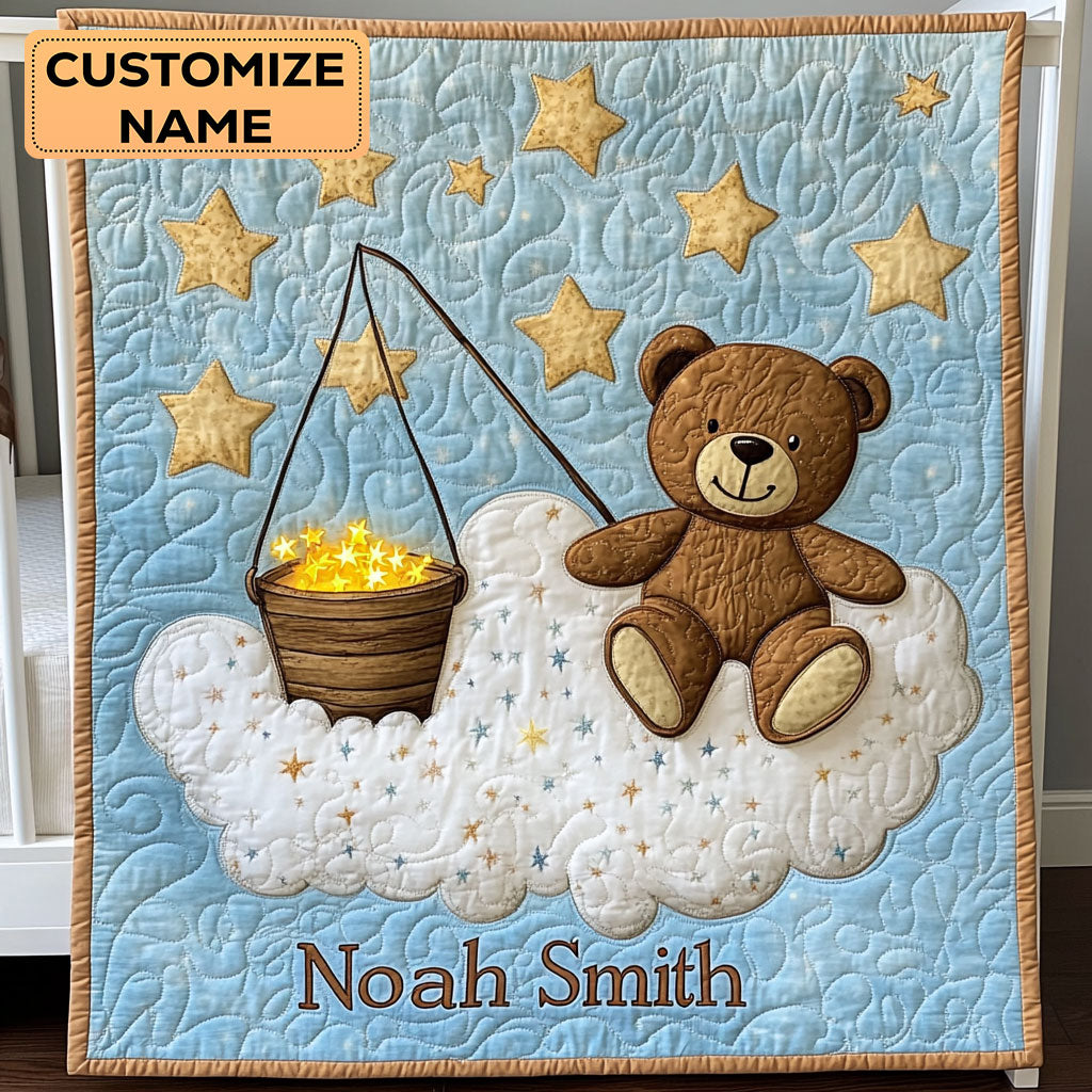 Sleepy Star Catcher WY2507027CL Personalized Baby Quilt