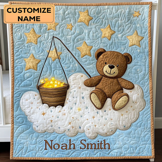 Sleepy Star Catcher WY2507027CL Personalized Baby Quilt
