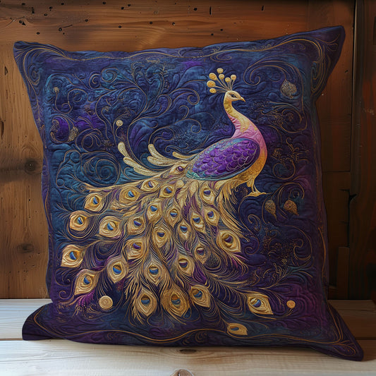 Elegant Purple Peacock WY1102062CL Quilt Pillow Case