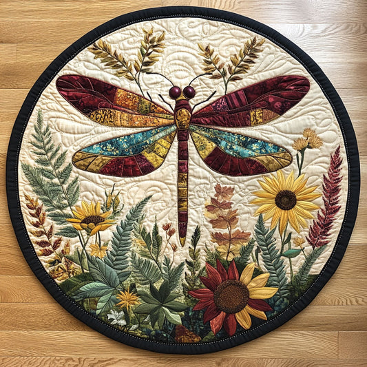 Charming Dragonfly WX0307015CL Quilted Round Mat