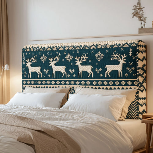 Snowfall Stags CP1912025CL Quilted Headboard Slipcover