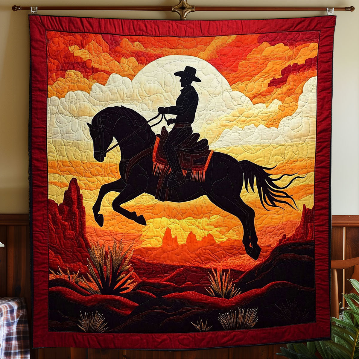 Cowboy In Sunset WY3112005CL Quilt