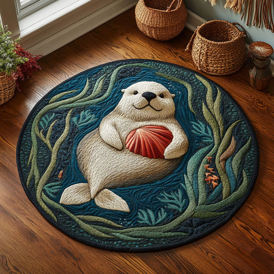 Otter In Sea Weed WY2305022CL Quilted Round Mat