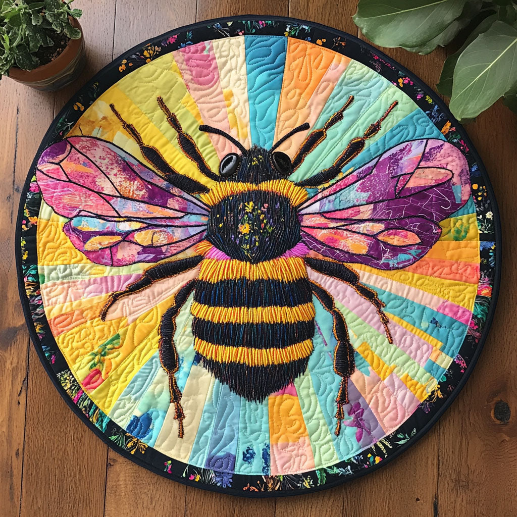 Bee Rainbow CW2205362CL Quilted Round Mat