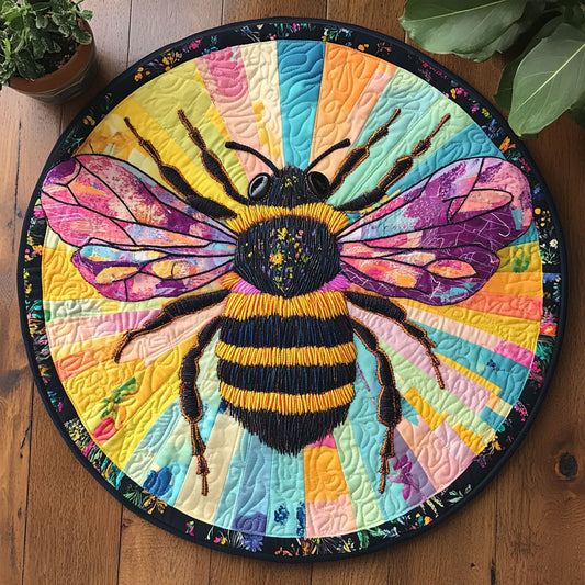 Bee Rainbow CW2205362CL Quilted Round Mat
