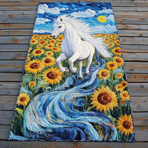 Sunflower Horse WP1905069CL Quilted Table Runner