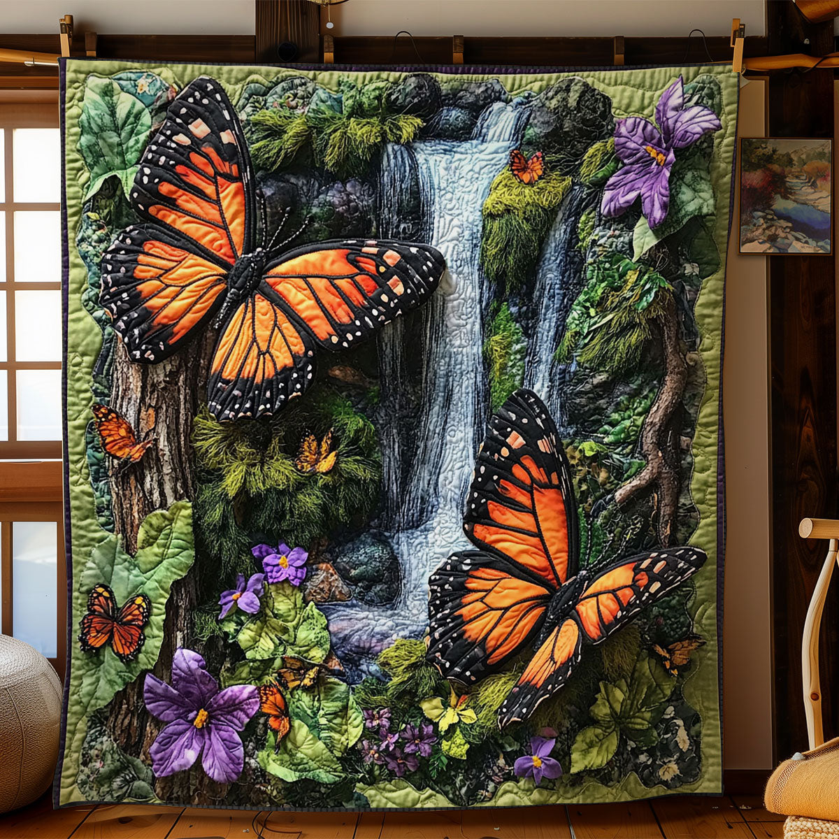 Butterfly And Fountain WY2103006CL Quilt