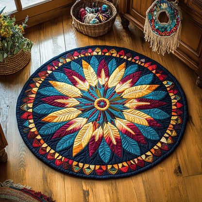 Feathered Dreamcatcher WX0805050CL Quilted Round Mat