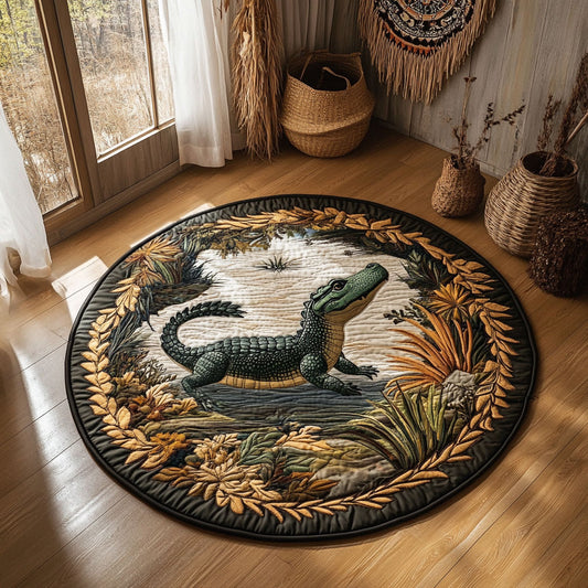 Alligator Marshland WY3006001CL Quilted Round Mat