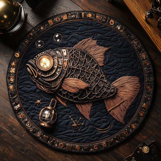 Steampunk Angler WN2103021CL Quilted Round Mat