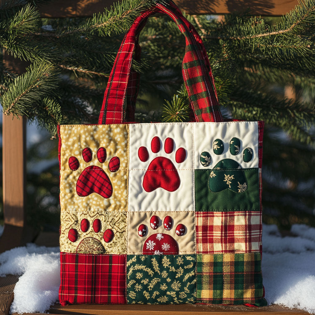 Merry Dog Paw Nights WN0511060CL Quilted Tote Bag