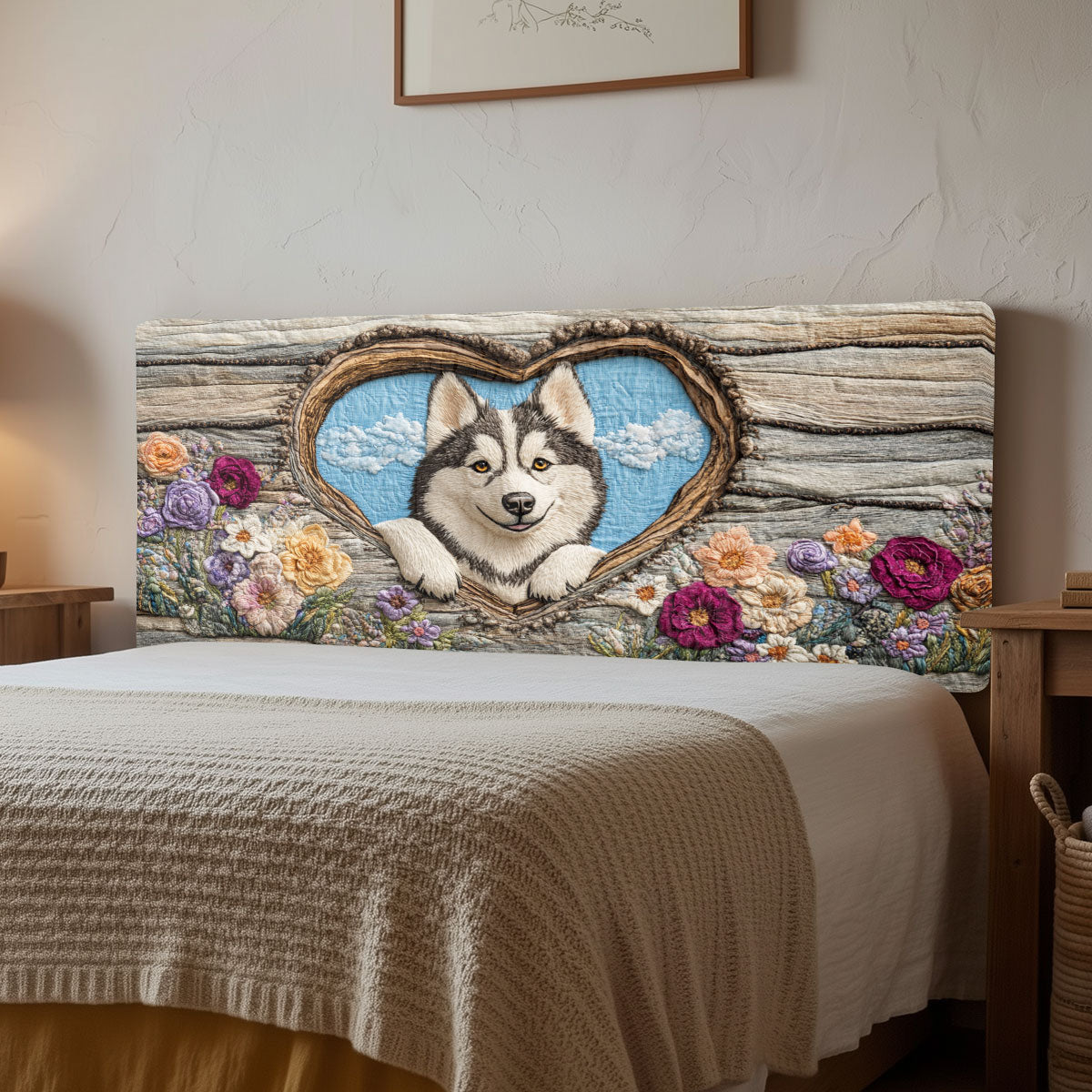 Floral Husky Love CW2012013CL Quilted Headboard Slipcover