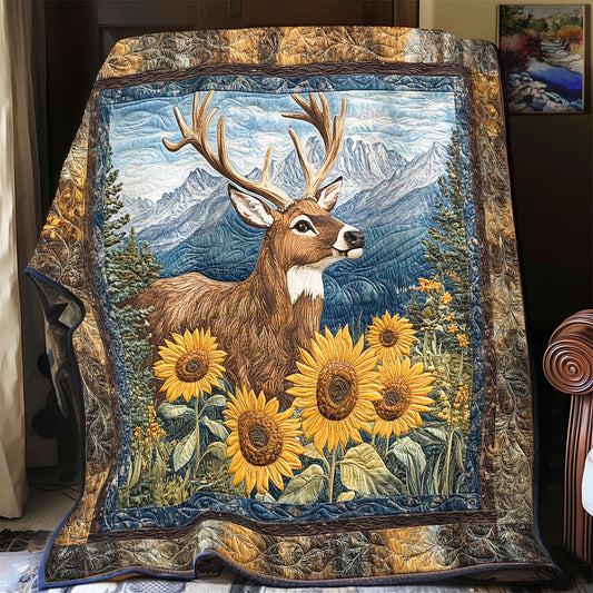 Deer And Sunflower WY2301052CL Quilt