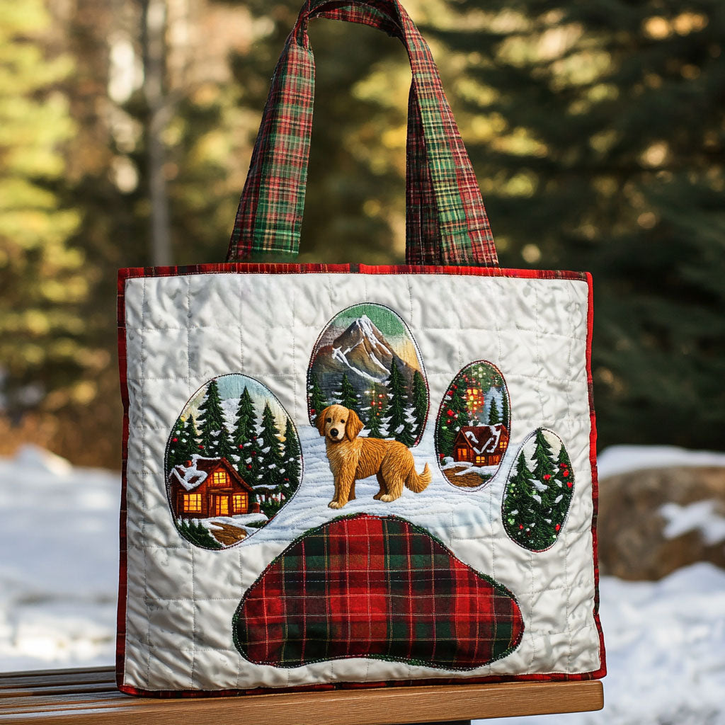 Wilderness Golden Retriever Paw WN0611114CL Quilted Tote Bag