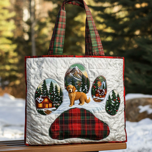 Wilderness Golden Retriever Paw WN0611114CL Quilted Tote Bag