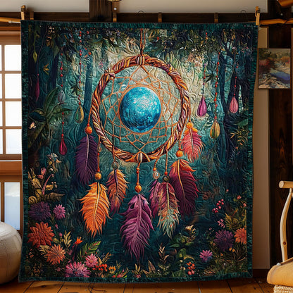 Feather Dreamcatcher In Forest WY2201065CL Quilt