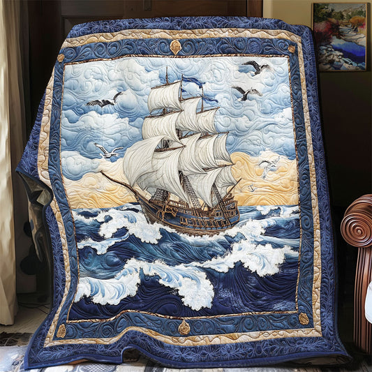 Sailboat In The Sea WY2101078CL Quilt